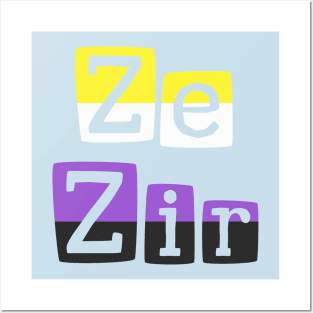 Ze/Zir Nonbinary Flag Posters and Art